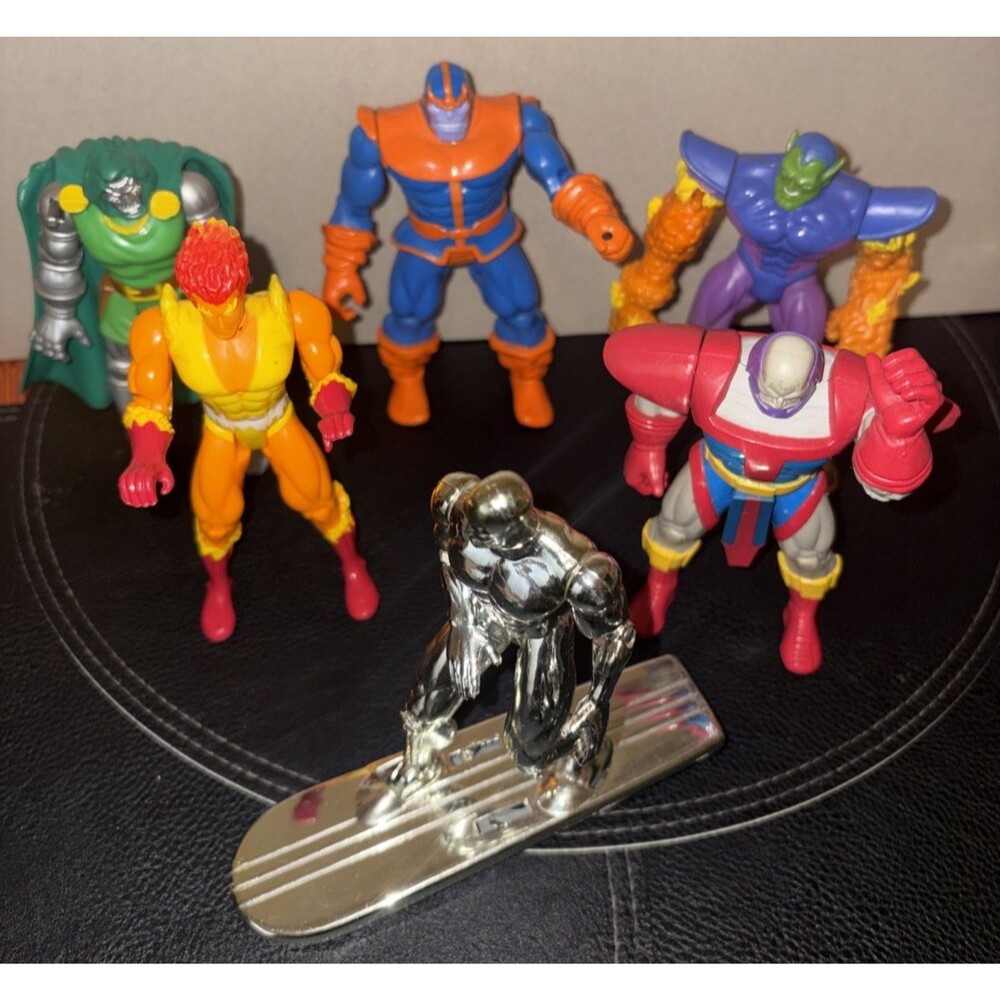 Vintage 90s LOT OF 6 Fantastic Four- Dr. Doom, Silver Surfer, Thanos, Firelord